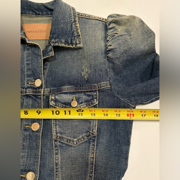 RETROFÉTE RETROFETE Clara Belted Distressed Denim Mini Shirt Dress Small - Picture 9 of 16